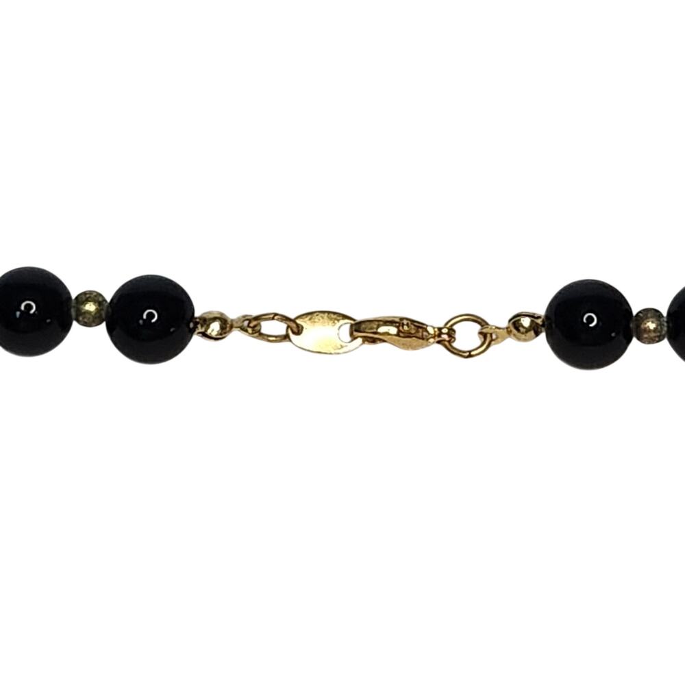 Black & Gold Beaded Necklace | 18” Vintage Statement Piece - Picture 7 of 8